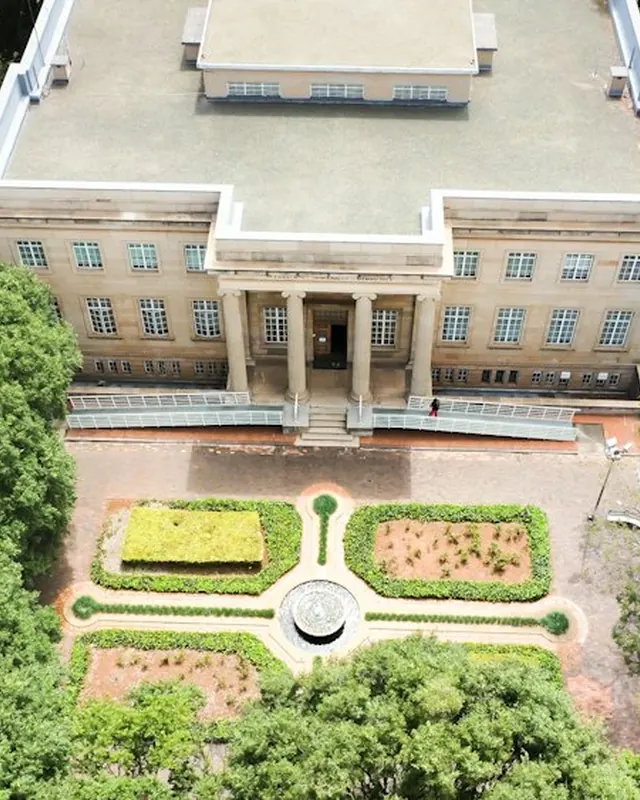 A university campus from above